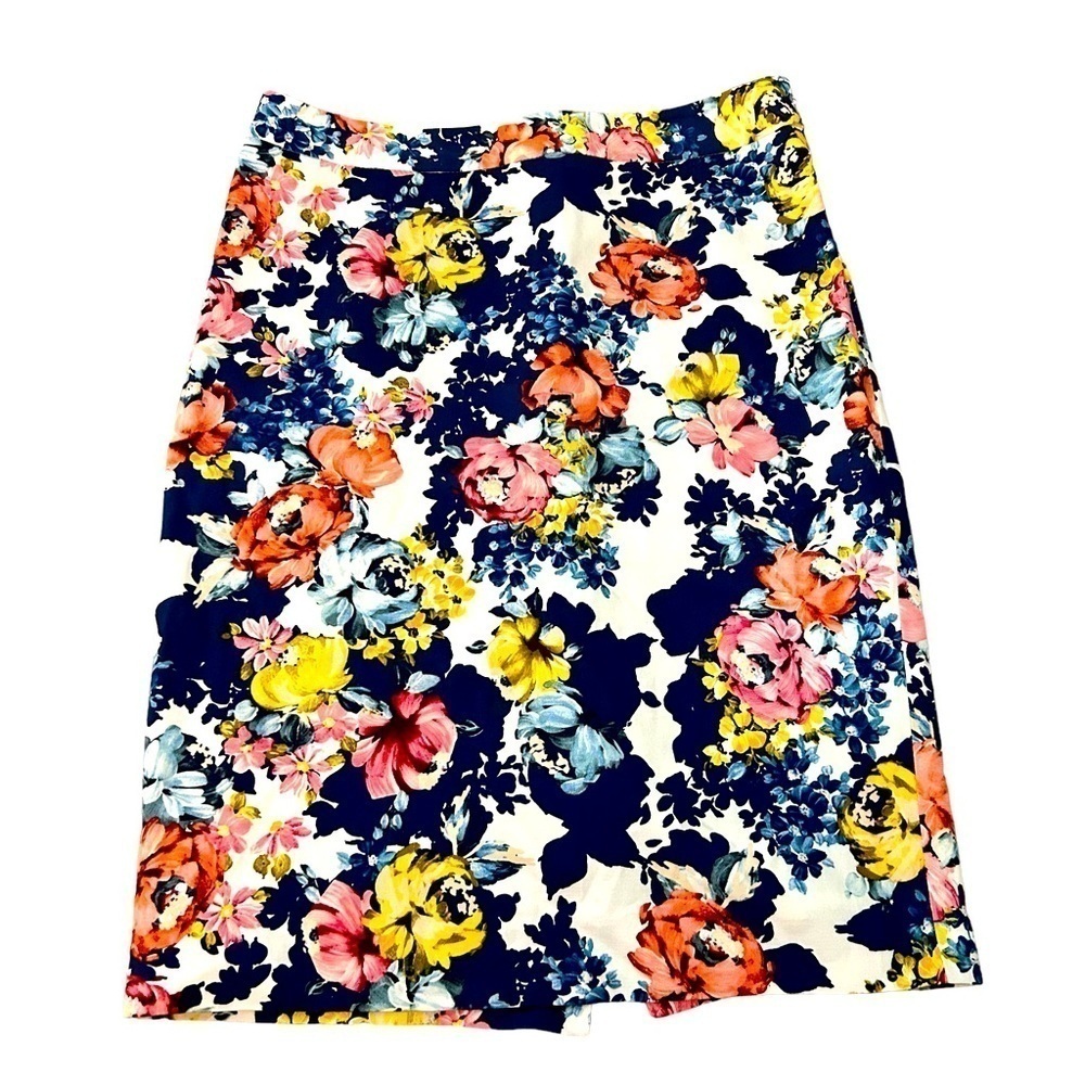 ♥️The Limited Blue, Yellow Pink Floral Pencil Skirt Fully Lined Career wear Sz 8